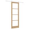 vidaXL Sliding Door Natural 78 x 232 cm Solid Pine Wood and Glass