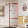 vidaXL Walk-in Shower Wall with Clear ESG Glass Red 90x195 cm