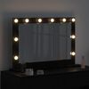 vidaXL Vanity Mirror with LED Strip Lights Black Oak 80 x 15 x 18 cm