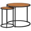 vidaXL Coffee Table Set 2 pcs Natural and Black Solid Acacia Wood