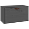 vidaXL Wall Cabinet Grey 60x30x35 cm Solid Wood Pine