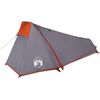 vidaXL Camping Tent Tunnel 1-Person Grey and Orange Waterproof