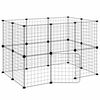 vidaXL 20-Panel Pet Cage with Door Black 35x35 cm Steel