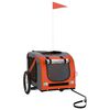 vidaXL Pet Bike Trailer Orange and Black Oxford Fabric&Iron