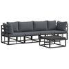 vidaXL Garden Sofa Set 5 pcs Black Metal