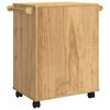 vidaXL Kitchen Trolley Wax Brown 72.5 x 45 x 80 cm Solid Pine Wood