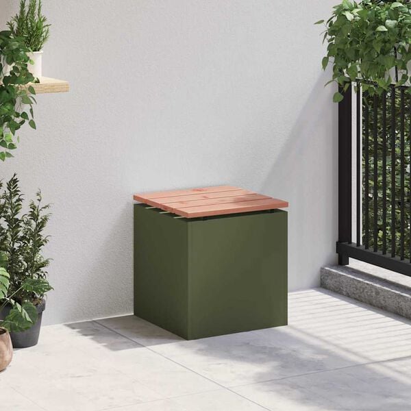 vidaXL Garden Bench Olive green 40 x 40 x 43 cm Steel