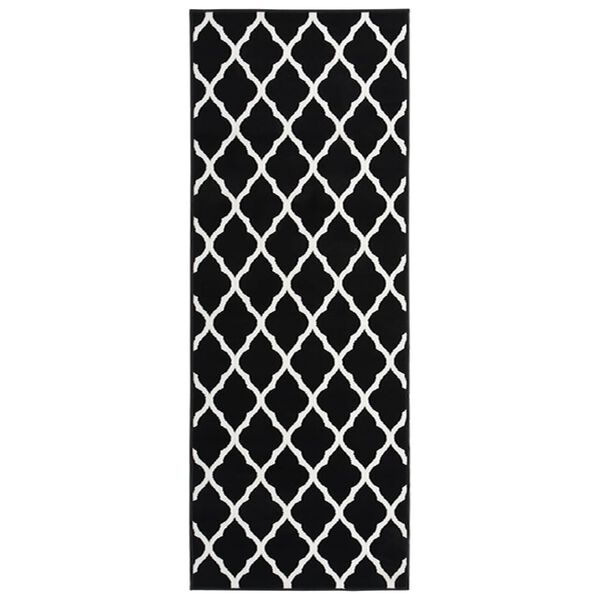 vidaXL Runner Rug BCF Black and White 100x350 cm