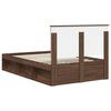 vidaXL Bed Frame with Headboard Brown Oak 120 x 200 cm Solid Pine Wood