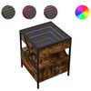 vidaXL Bedside Table with Infinity LED Smoked Oak 40x40x51 cm