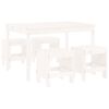 vidaXL 5 Piece Garden Dining Set White Solid Wood Pine
