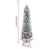vidaXL Artificial Slim Christmas Tree with Flocked Snow 210 cm PVC&PE