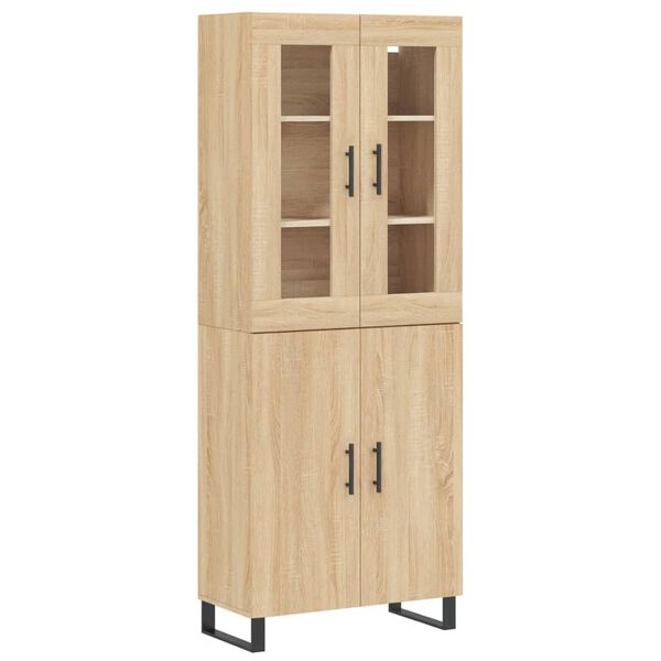 vidaXL Highboard Sonoma Oak 69.5x34x180 cm Engineered Wood
