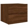 vidaXL Wall-mounted Bedside Cabinets with LED Lights 2 pcs Brown Oak