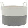 vidaXL Storage Basket Grey and White &Oslash;51x33 cm Cotton