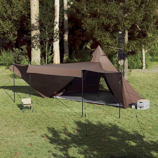 vidaXL Family Tent Tipi 8-Person Brown Waterproof