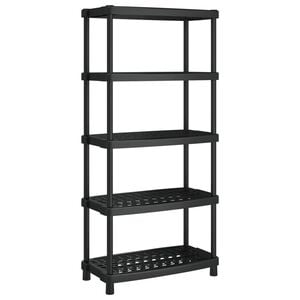 vidaXL Storage Shelf 5-Tier Black 93,5x45,5x194,5 cm PP