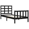 vidaXL Bed Frame without Mattress Black Small Single Solid Wood Pine