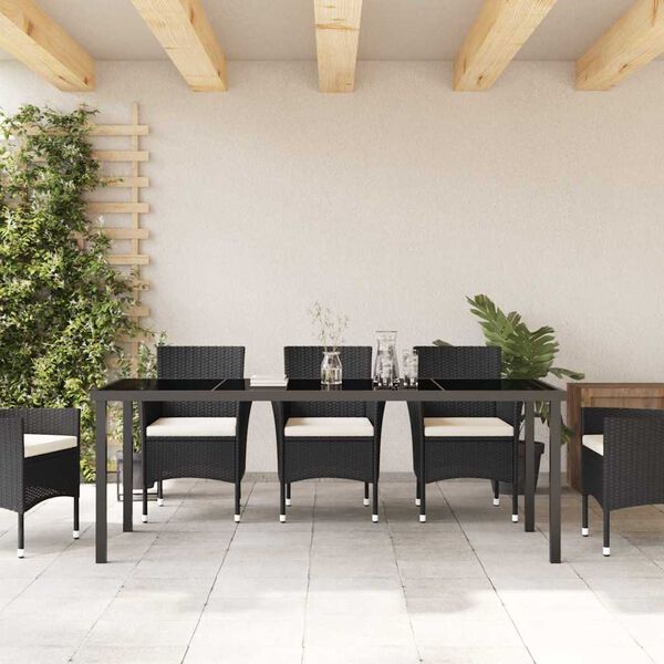 vidaXL Garden Table Black 200 x 80 x 73 cm Solid Teak wood