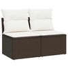 vidaXL 2 Piece Garden Sofa Set with Cushions Brown Poly Rattan Acacia