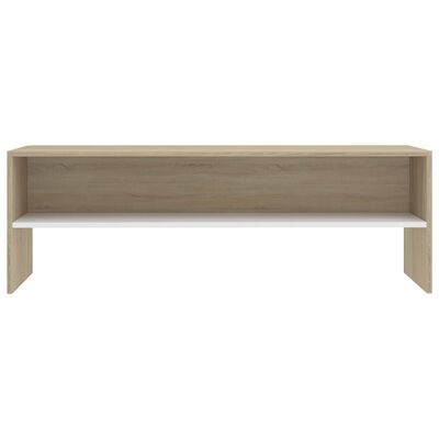 vidaXL TV Cabinet White and Sonoma Oak 120x40x40 cm Engineered Wood