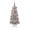 vidaXL Artificial Hinged Christmas Tree Green and White 120 cm