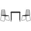 vidaXL Garden Dining Set 3 pcs Black Powder-Coated Steel