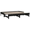 vidaXL Pull-out Day Bed without Mattress Black 2x(100x200) cm