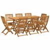 vidaXL 9 Piece Garden Dining Set 180x90x75 cm Solid Wood Acacia
