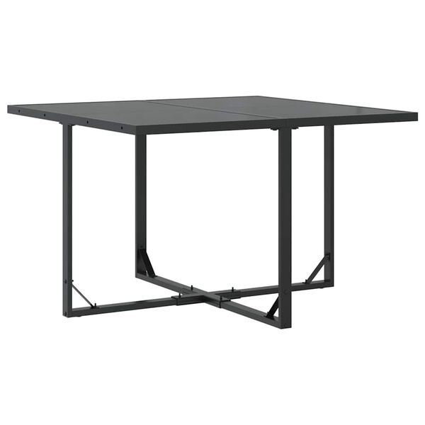 vidaXL Garden Dining Set 9 pcs Black Steel