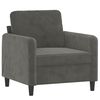 vidaXL 4 Piece Sofa Set with Throw Pillows&Cushions Dark Grey Velvet