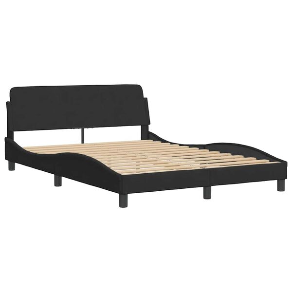 vidaXL Bed Frame "Dover" Black 135x190 cm Double Velvet