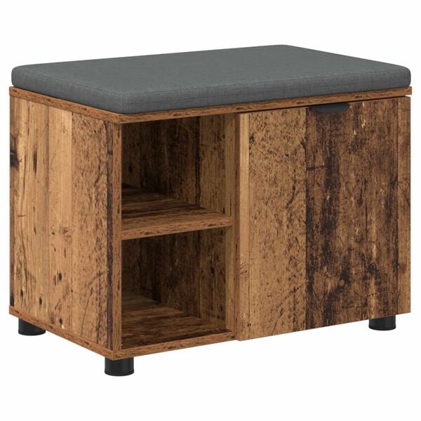 vidaXL Hall Bench with Cushion Plain Old Wood 60 x 38 x 46 cm