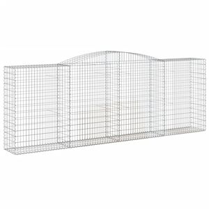 vidaXL Arched Gabion Basket 400x50x140/160 cm Galvanised Iron
