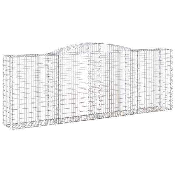 vidaXL Arched Gabion Basket 400x50x140/160 cm Galvanised Iron