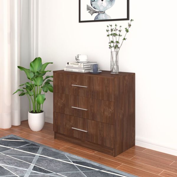 vidaXL Chest of Drawers Engineered Wood 71x35x68 cm Brown Oak