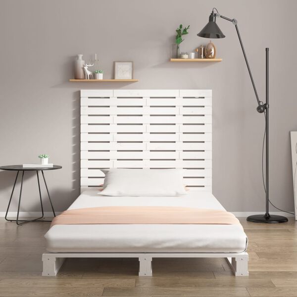 vidaXL Wall Headboard White 81x3x91.5 cm Solid Wood Pine