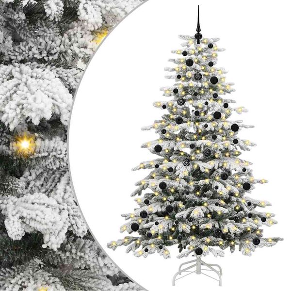 vidaXL Artificial Hinged Christmas Tree White 240 cm PE and PVC
