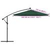 vidaXL Replacement Fabric for Cantilever Umbrella Green 350 cm