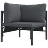vidaXL Garden Sofa Set with Cushion 10 pcs Black Steel