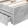 vidaXL Storage Bed Concrete Grey 140 x 190 cm Engineered Wood