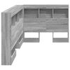 vidaXL Storage Headboard with Shelf Grey Sonoma 80 cm Engineered Wood
