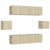 vidaXL TV Cabinet Set | Set of 6 | Sonoma Oak | Engineered Wood | Medium