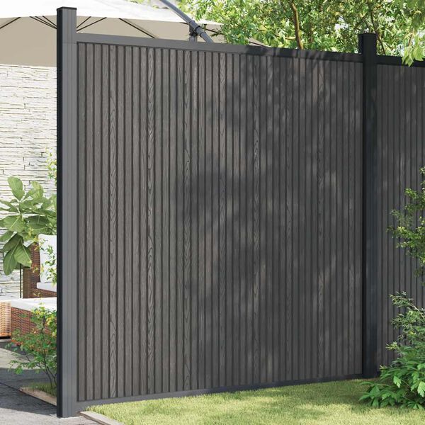 vidaXL Fence Panel WPC Grey 180x186 cm