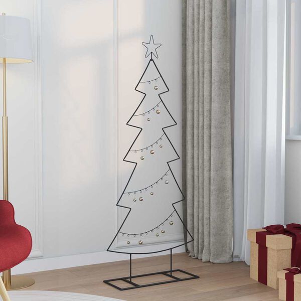 vidaXL Metal Christmas Tree with Stand Black 150 cm Steel