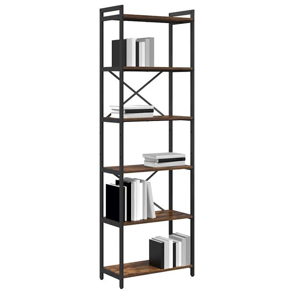vidaXL Bookshelf Smoked Oak 60 x 30 x 190 cm Engineered Wood