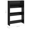 vidaXL Wall Shoe Cabinet High Gloss Black 60x18x90 cm Engineered Wood