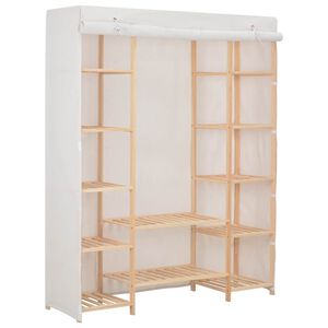 vidaXL Wardrobe | White | Fir wood | 135x40x170 cm | Wardrobe | Rectangular