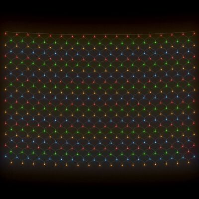 vidaXL Christmas Net Light Colourful 3x3 m 306 LED Indoor Outdoor