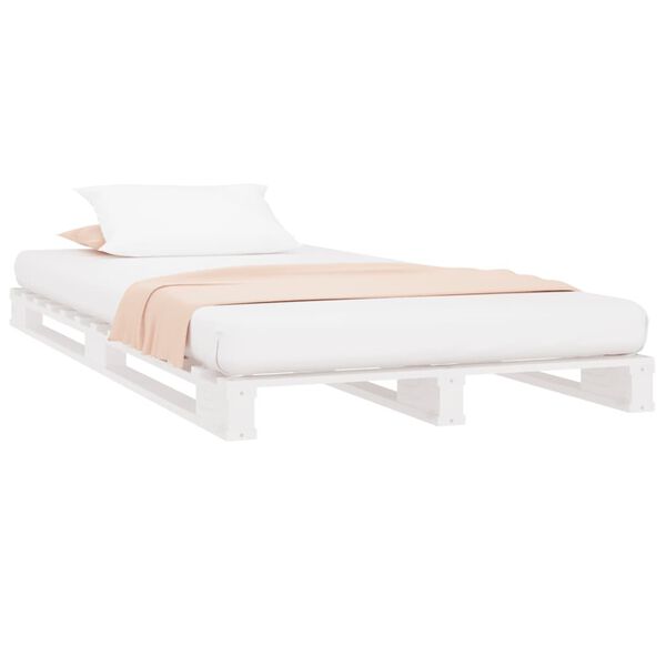 vidaXL Pallet Bed without Mattress White 90x200 cm Solid Wood